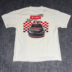 Vintage Bryant Racing Graphic T Shirt Mens Large White Signed Nascar Tee